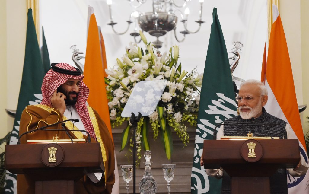 Crown Prince Mohammed bin Salman with Indian Prime Minister Narendra Modi. – AFP file