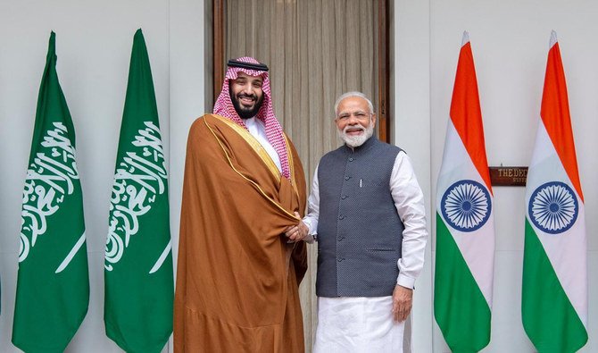 Indian Prime Minister Narendra Modi and Saudi Arabia’s Crown Prince Mohammed bin Salman have met five times. (SPA)