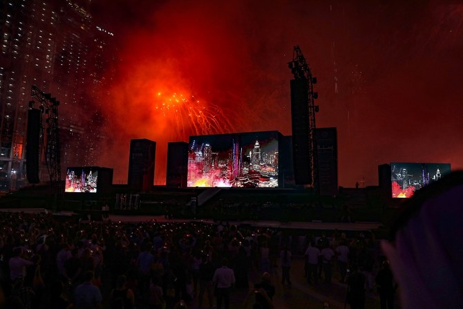 The count down was also marked at other venues such as the Louvre Abu Dhabi. Mariah Carey kicked off the one-year count down of the UAE to the world expo in October 2020. (Mohammed Fawzy/Arab News)