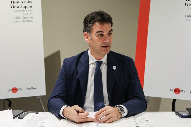 Ali Itani, region head for the newly launched Arab News Japan, discussed the survey’s findings with reporters during a roundtable session. (Arab News)