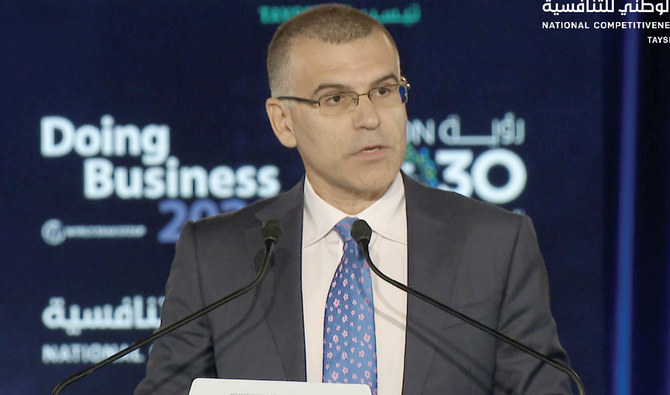 Simeon Djankov, director of development economics at the World Bank, speaks at the Doing Business event in Riyadh. (Supplied)