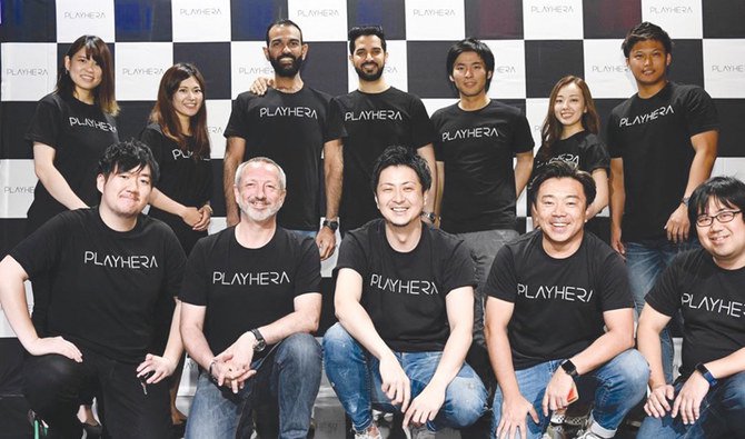 A casual Photo with Mr. Otomo Shingo the CEO of PLAYHERA JP, Mr.Furusawa Akihito the Director of PLAYHERA JP, to the right Naif Mulaeb the chairman and to the left Sultan al Mousa the co-founder. (Photo/Supplied)