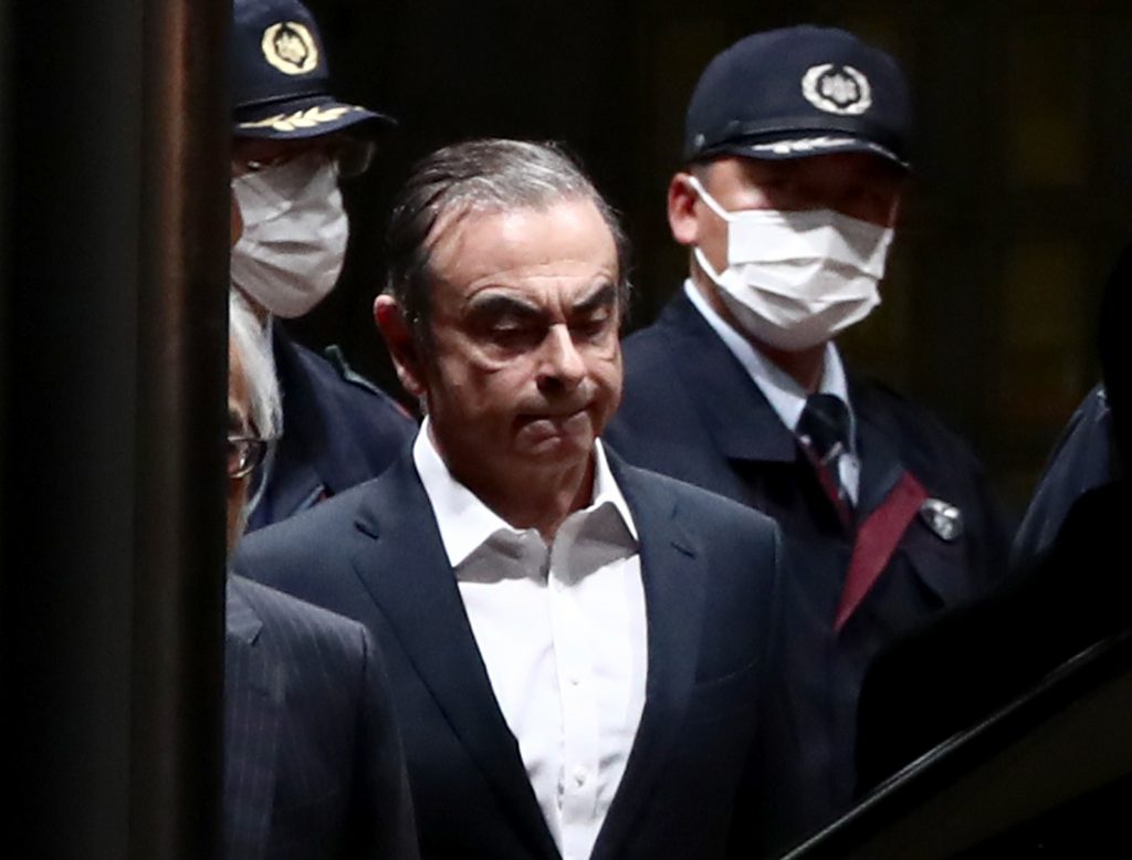 Carlos Ghosn arrives for a pre-trial hearing. (File photo/AFP)