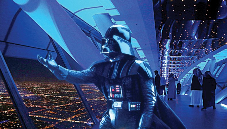 Darth Vader at the Kingdom Tower, Riyadh. (Getty Images)