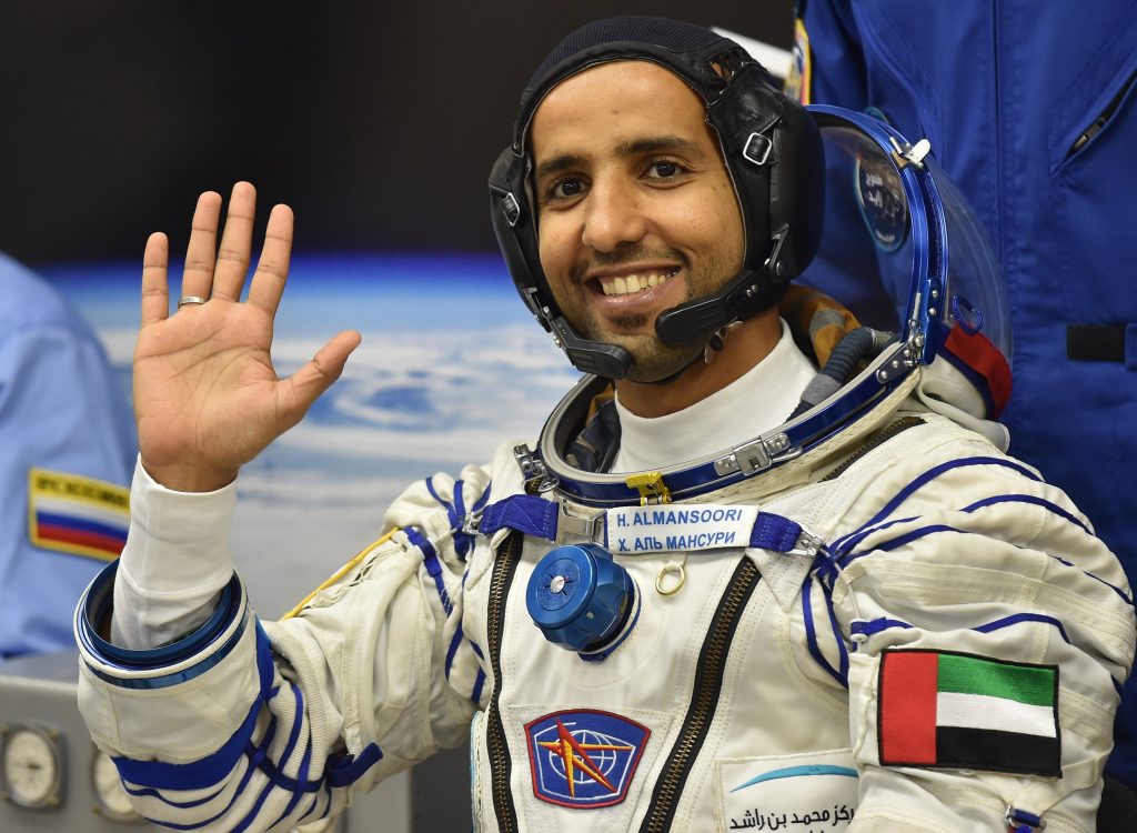 Hazza Al-Mansoori conducted 16 scientific experiments in space in cooperation with international space agencies, including the Japan Aerospace Exploration Agency. (AFP)