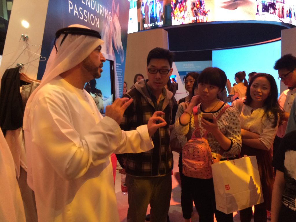 Nasif Kayed with a group of Japanese tourists in Dubai. (Supplied)