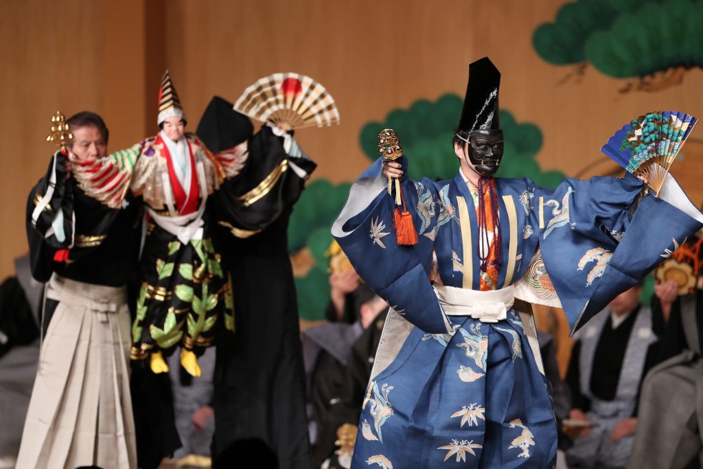 Artists perform during a banquet hosted by Japanese Prime Minister Shinzo Abe in Tokyo on Wednesday. (AFP)