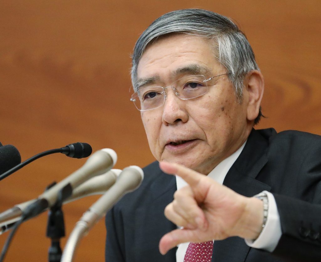 Bank of Japan Governor Haruhiko Kuroda predicted that the global economy will recover in the first half or around the middle of next year. (AFP)