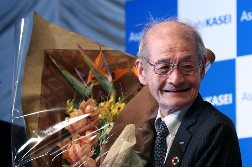 Yoshino said at a press conference that he is “very happy” that the order was conferred on a person in the science and technology field. (AFP)