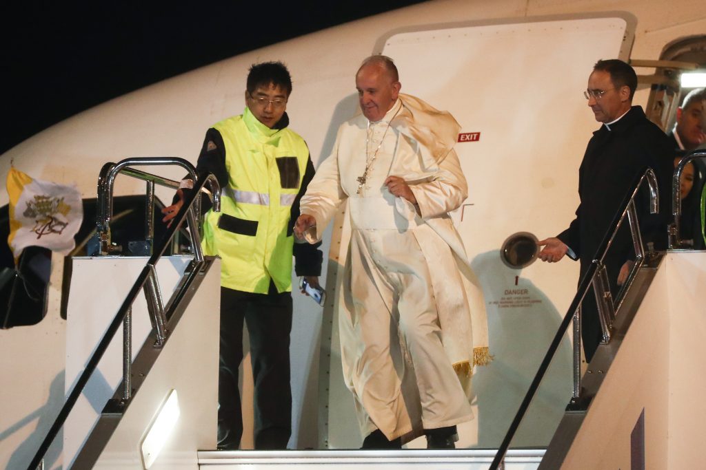 During his four-day stay in Japan, Pope Francis, 82, is scheduled to visit the atomic bomb sites in Nagasaki and Hiroshima on Sunday. (AFP)