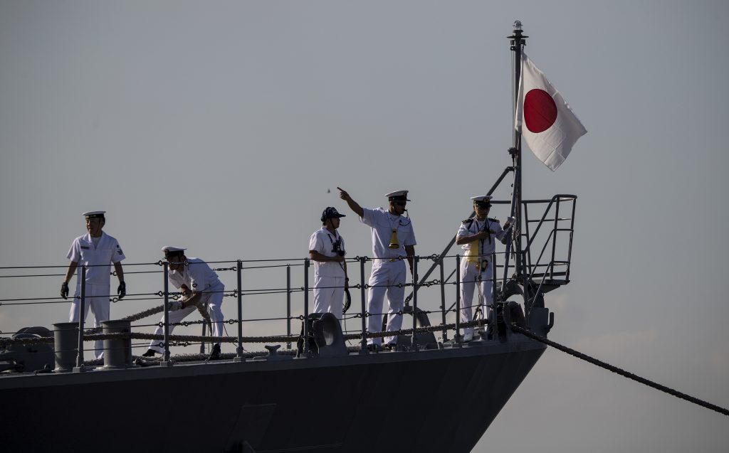 Japan’s Defense Ministry plans to compile rules of engagement so that the captain of the destroyer would be able to swiftly make a decision on the use of weapons when needed, sources said. (AFP)