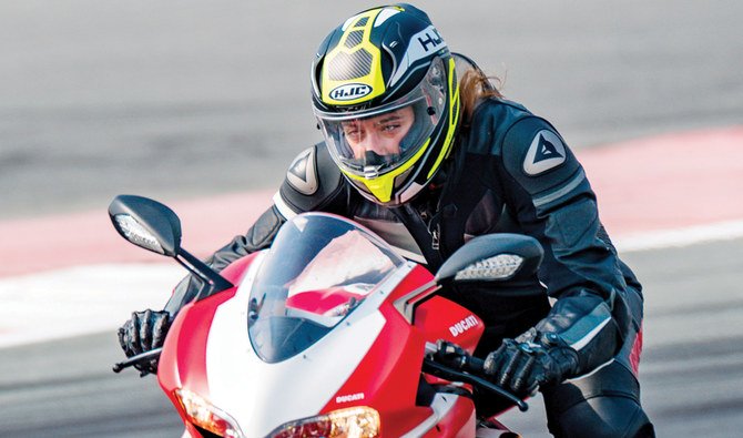 Dania Akeel, after receiving her competition license, announced that the UAE National SportsBike Super Series will be her first competition. (Supplied)