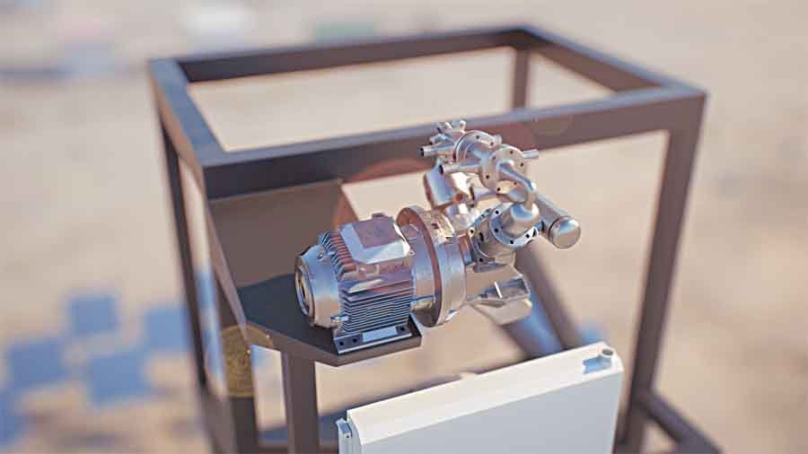 The Stirling engine efficiently converts thermal energy into mechanical movement to generate electricity. (Supplied)