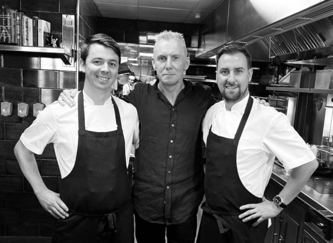 Chef duo Nick and Scott, who also run an eatery in Dubai, with Gary Rhodes. (Nick and Scott Instagram)
