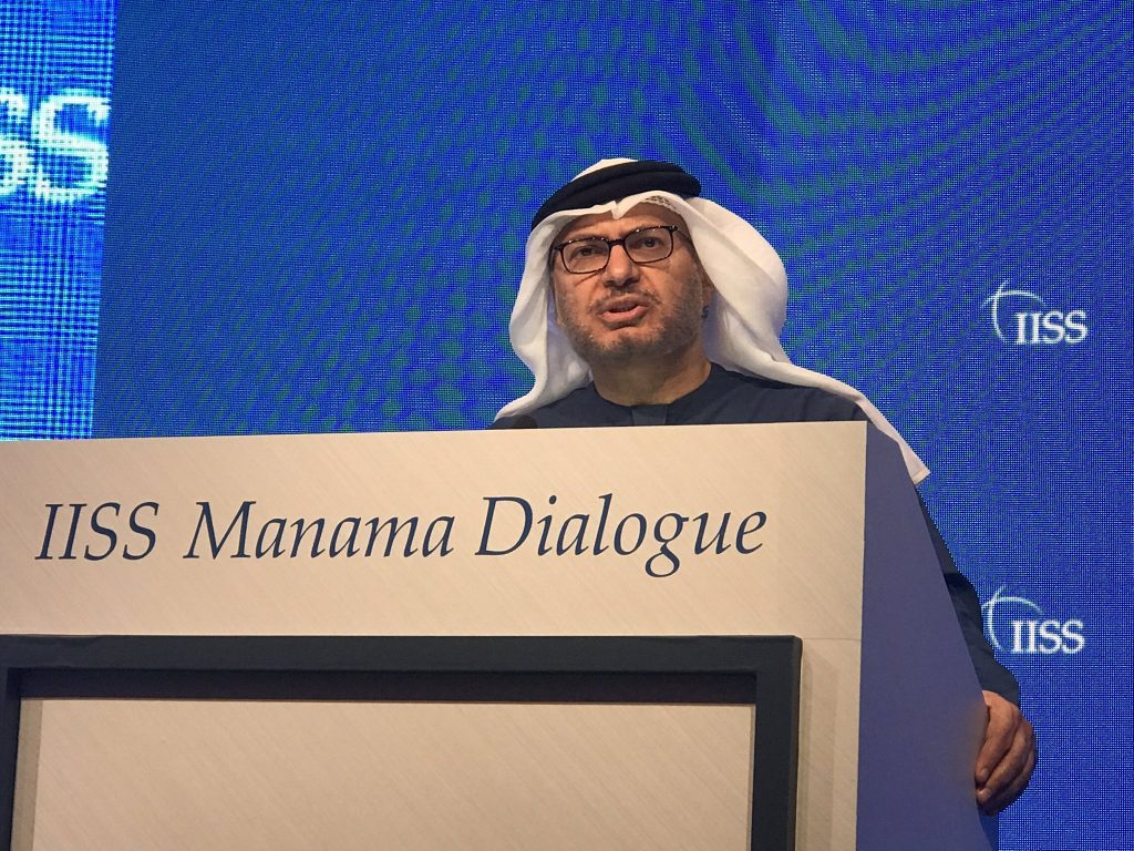 Dr Anwar Gargash said that the region needs a positive vision of stability. (IISS: Twitter)