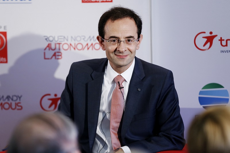 Renault-Nissan development director Hadi Zablit looks on during the presentation of the autonomous car service in the northwestern city of Rouen on June 26, 2018. (AFP/file)