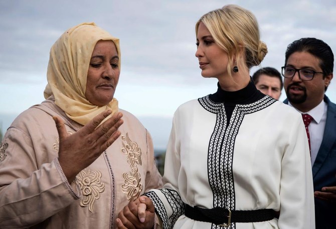 Ivanka Trump meets with local women farmers in the Moroccan city of Sidi Kacem on Thursday. (AFP)