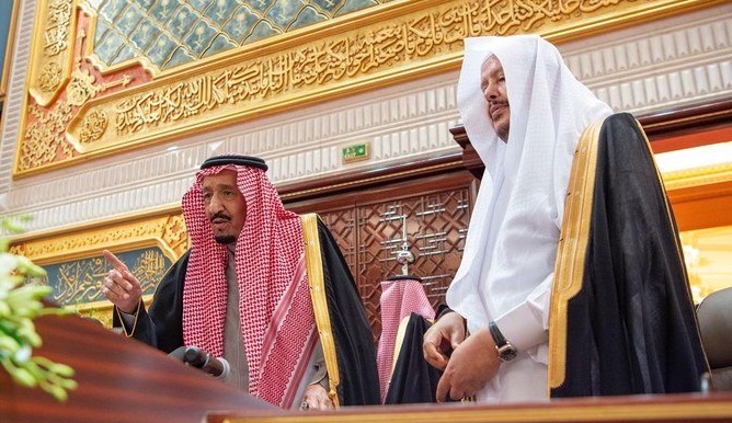 King Salman inaugurates the seventh session of the Shoura Council with his annual speech. (SPA)