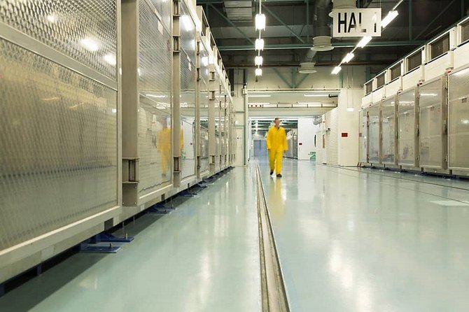 The interior of the Fordow Uranium Conversion Facility in Qom, north of Iran. (Atomic Energy Organization of Iran/AFP)