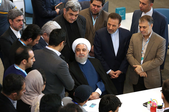President Hassan Rouhani speaking during the opening of a factory in the capital Tehran. Rouhani said that Iran would resume uranium enrichment at an underground plant south of Tehran. (AFP/Iranian Presidency)
