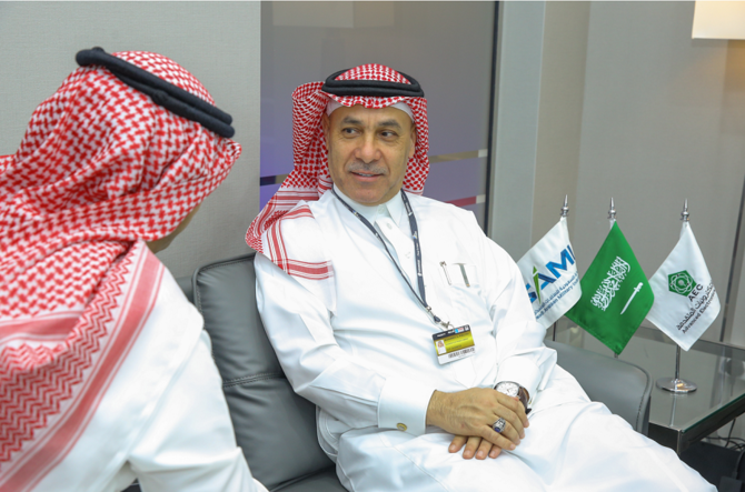 Above, the EVP Mohammed Al-Khalifah speaking to a reporter. (Supplied)