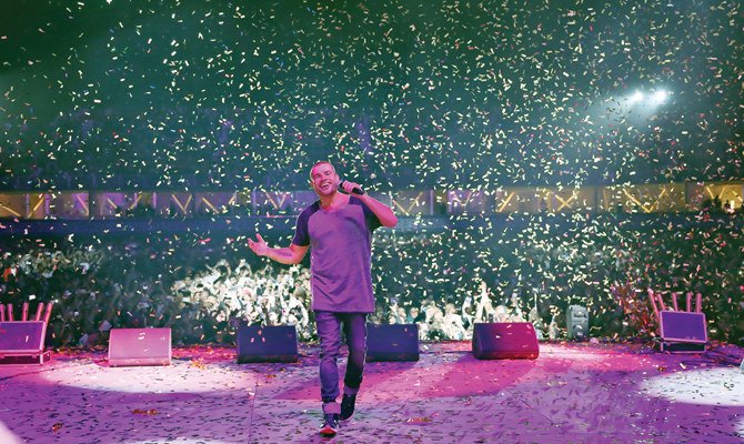 Amr Diab performs in Riyadh. (Twitter)