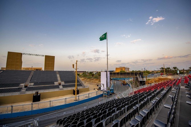 Saudi Arabia’s electric racing circuit, created in the heart of the UNESCO World Heritage site of Ad Diriyah and launched a year ago, has been hailed as one of “the best Formula E tracks.” (Supplied)