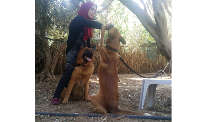 Talia Thabit, a psychologist, is the first dog trainer in the Gaza Strip. (Photo/Supplied)