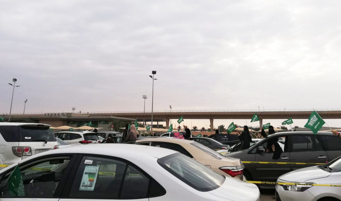 A Saudi participant during the women car convoy. (AN photo by Ala’a Tash)