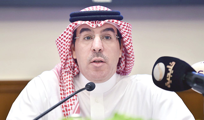 Awwad bin Saleh Al-Awwad, president of the Saudi Human Rights Commission, speaks during the event in Riyadh. (SPA)