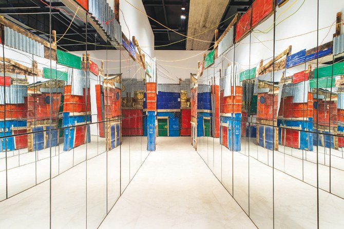 An installation by artist Abdul Rahman Katanani at Beirut's Saleh Barakat Gallery. (Supplied)
