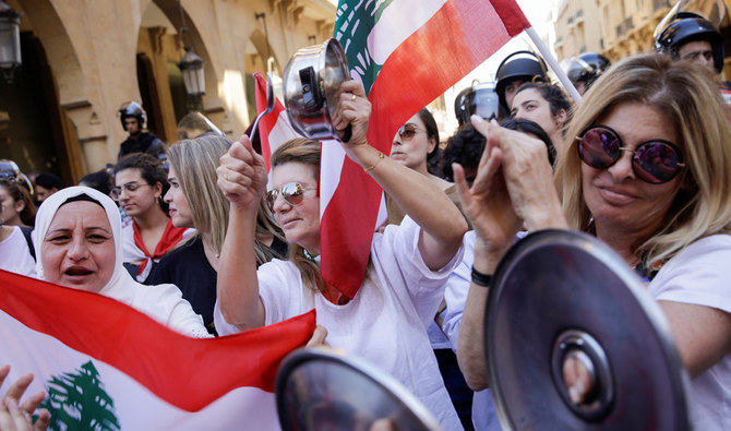 Protesters chant slogans during recent rallies in Beirut, Lebanon. (Reuters)