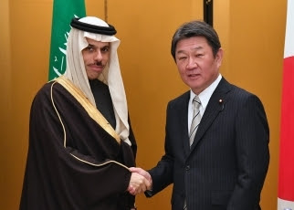 Prince Faisal bin Farhan Al Saud, Foreign Minister of Saudi Arabia & Toshimitsu Motegi Foreign Minster of Japan Meeting in Nagoya