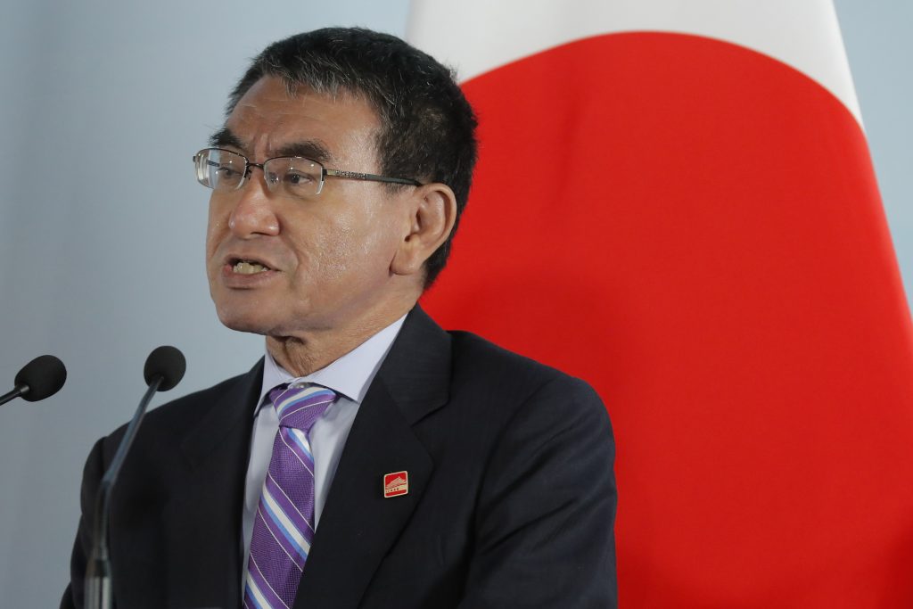 Defense Minister Taro Kono said at a press conference on the 6th of December that Iran had no negative reaction to the SDF dispatched by the government to ensure the safety of the Middle East Sea Lane. (AFP)