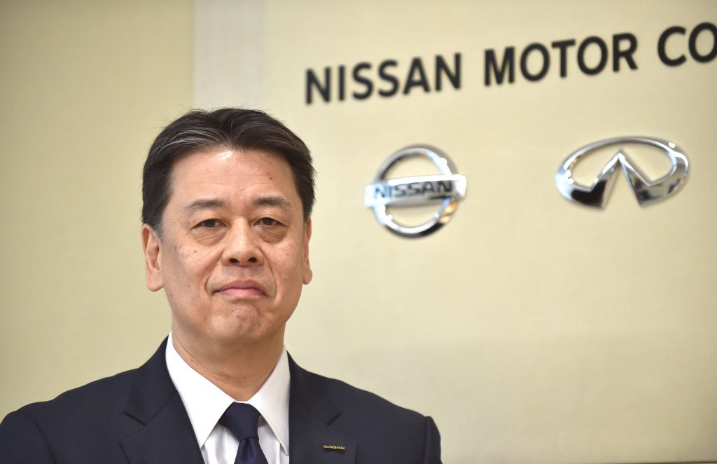 Makoto Uchida, president and CEO of Nissan Motor Co., said he will focus on the recovery of trust. (AFP)