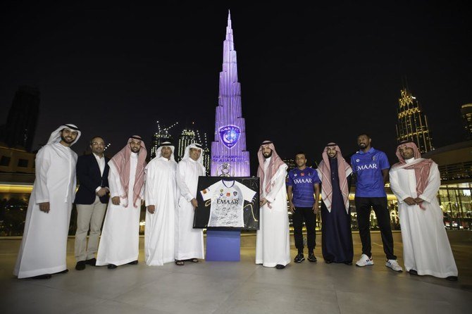 During the celebrations, an animation dedicated to Al-Hilal FC was displayed on Burj Khalifa. (Supplied)