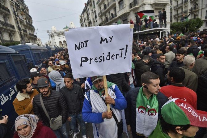 The protesters helped push out Tebboune’s predecessor, Abdelaziz Bouteflika, in April after 20 years in power. (File/AFP)