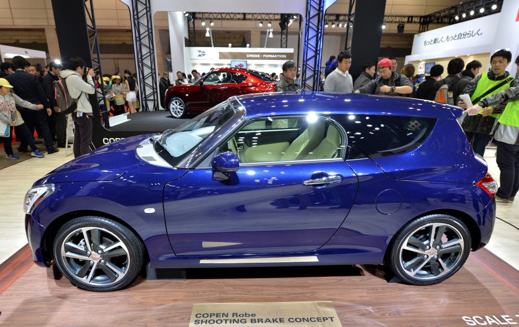 Daihatsu Motor displays the Copen Robe Shooting brake concept at Tokyo Auto Salon 2016 at Makuhari Messe in Chiba on January 15, 2016. (AFP)