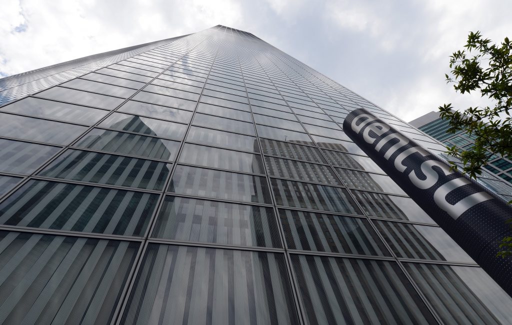 The headquarters of Japan’s top advertising agency Dentsu in Tokyo on July 14, 2012. (AFP)