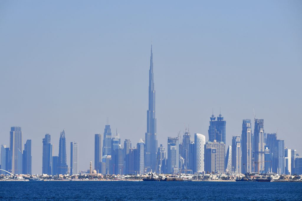 The skyline of Dubai with the Burj Khalifa in the background on February 8, 2019. (AFP)