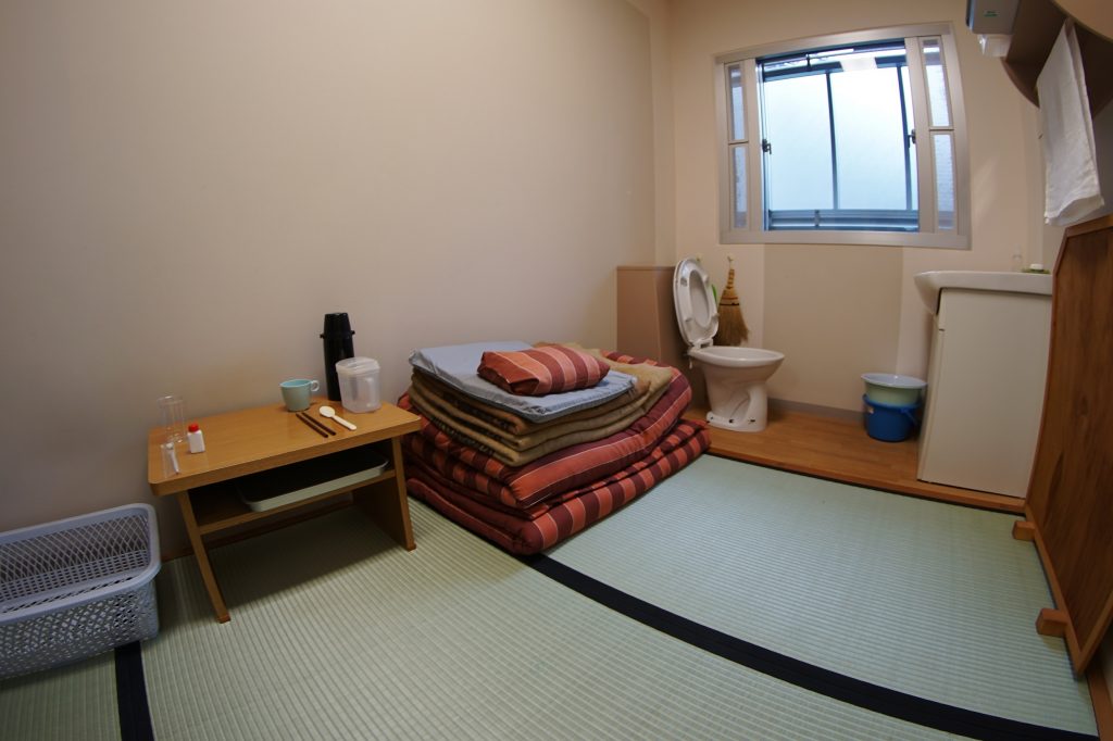 This picture taken during a media tour shows a cell for one detainee at the Tokyo Detention House on June 10, 2019. (AFP)