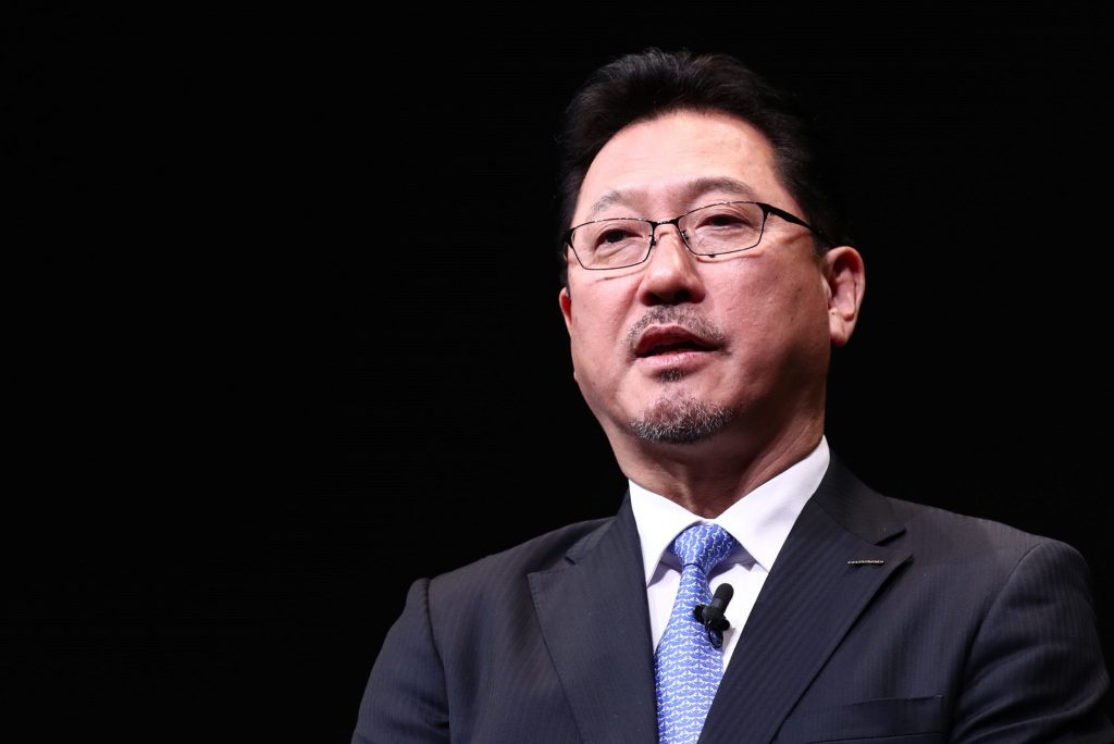 Jun Seki during a press conference at the company’s headquarters in Yokohama on December 2, 2019. (AFP) 