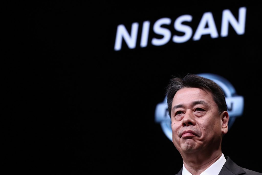 Nissan Motor’s new president and CEO Makoto Uchida attends a press conference at the company’s headquarters in Yokohama on December 2, 2019. (AFP)