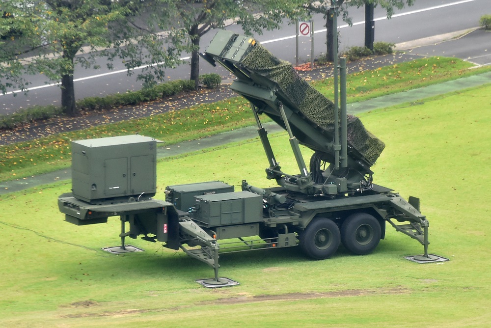 A ground deployment type ground-to-air guided missile PAC3 is seen in position at the Defense Ministry in Tokyo on September 12, 2016. (AFP)