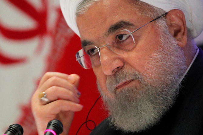 ‘The government is determined to defeat (the enemy) by bypassing America’s sanctions ... or through various means including talks, but we will not cross our red lines,’ President Hassan Rouhani said. (Reuters)
