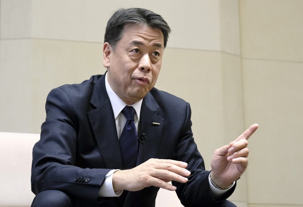 Nissan Motor’s new president and CEO Makoto Uchida speaks during an interview with AFP at the company’s global headquarters in Yokohama on December 12, 2019. (AFP)