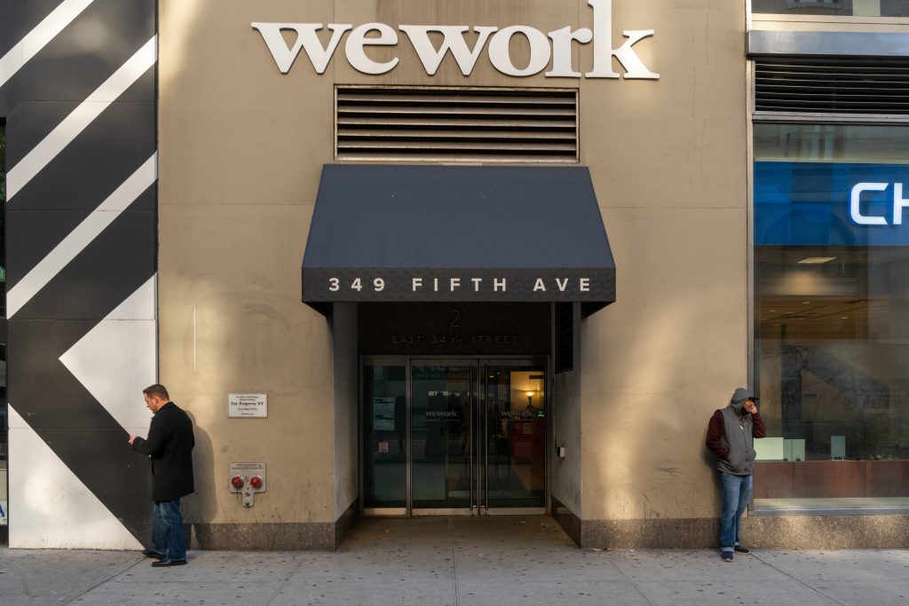 WeWork offices located at 349 5th Ave on November 21, 2019 in New York City. (File photo/AFP)