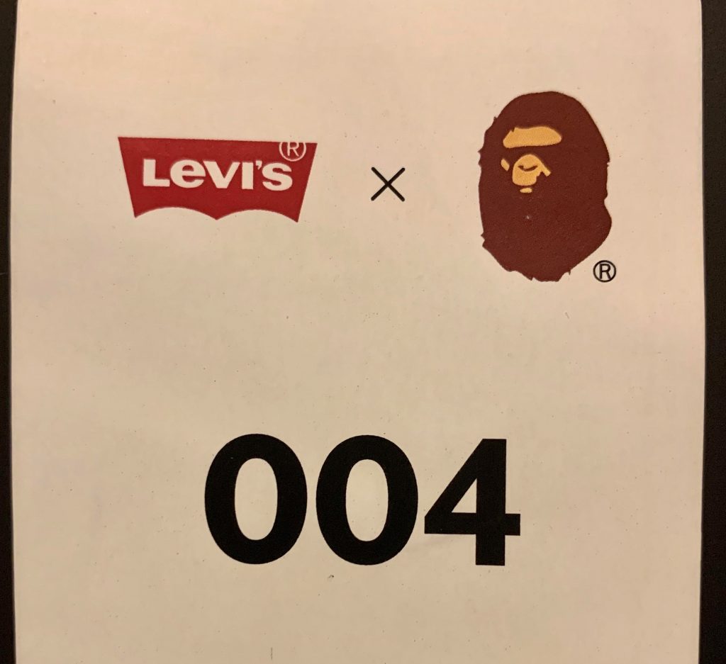 BAPE X Levi’s Raffle Card.