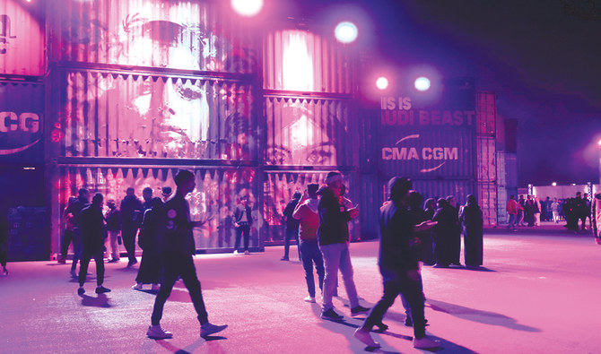 Revelers bathed in flashing laser lights, danced and swayed to blasting music during three-day MDL Beast. It was described as the biggest festival ever hosted by the Kingdom. (AN photo by Huda Bashatah)
