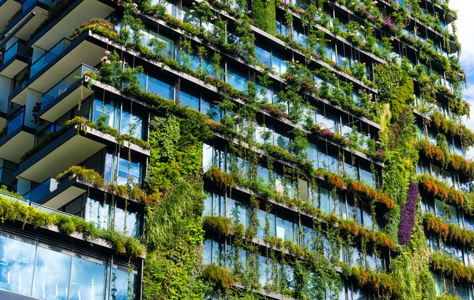 Vertical planting turns a skyscraper green at One Central Park, built as part of an urban renewal project in inner-city Sydney. Climate change, water shortages and population growth pose a challenge for many global cities. (Shutterstock)